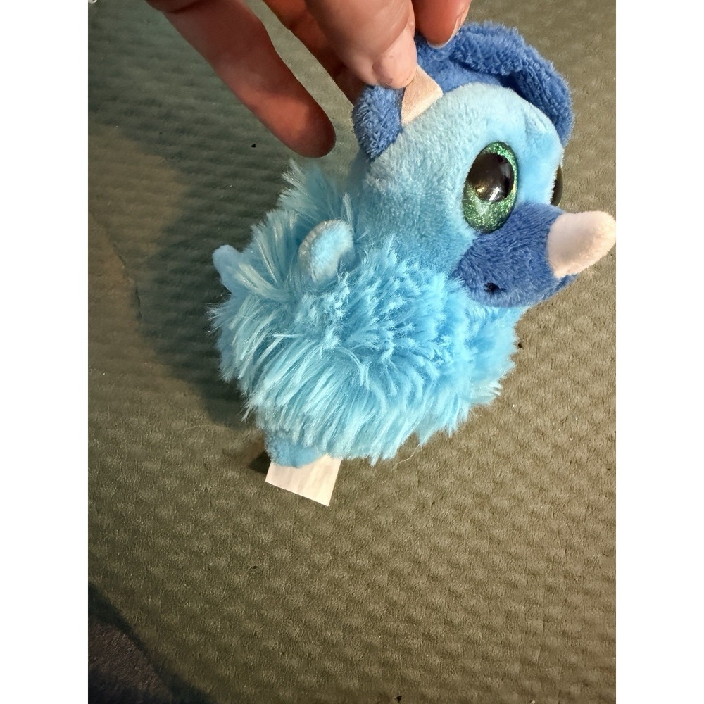 Fiesta Toys Tippy the Triceratops Pom Pals Beanbag Plush Toy 4.5 inches - Picture 5 of 10